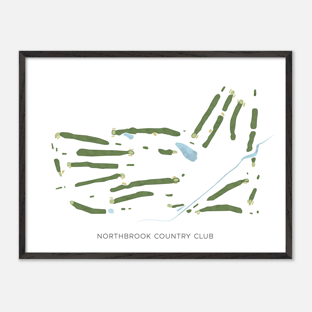 Print of Northbrook Country Club Modern Map