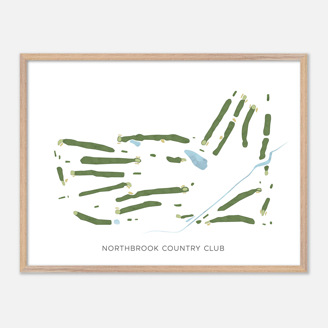 Print of Northbrook Country Club Modern Map