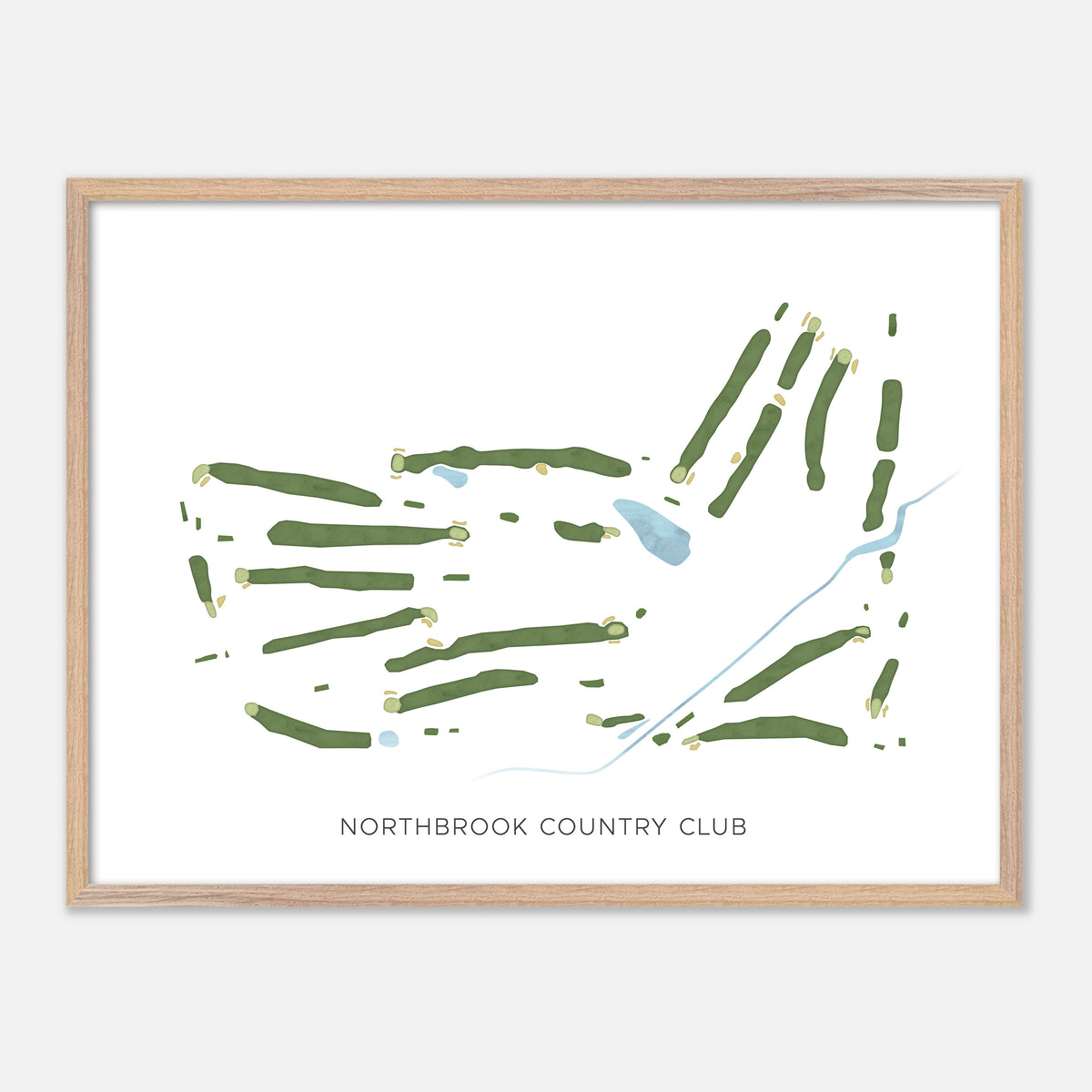 Print of Northbrook Country Club Modern Map