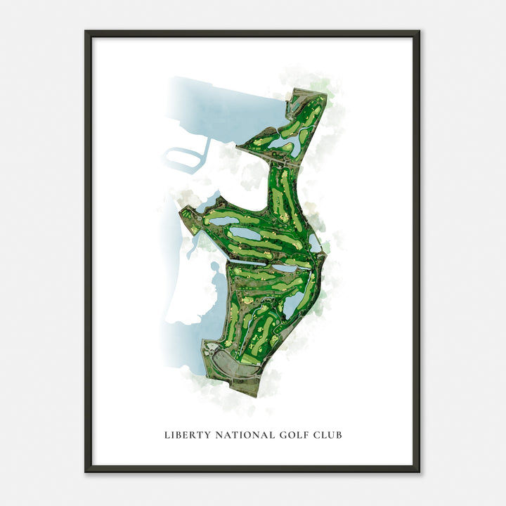 Print of Liberty National Golf Club Classic Map