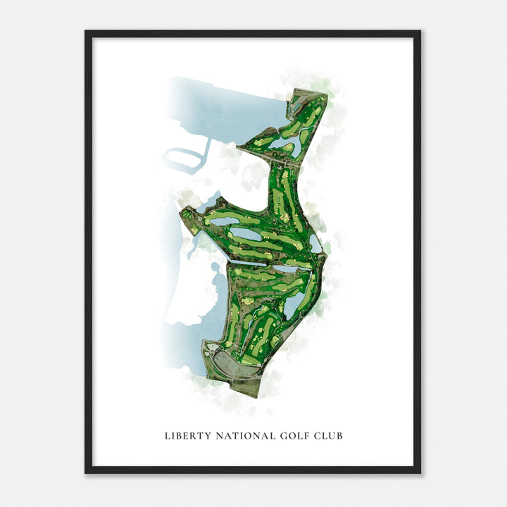 Print of Liberty National Golf Club Classic Map