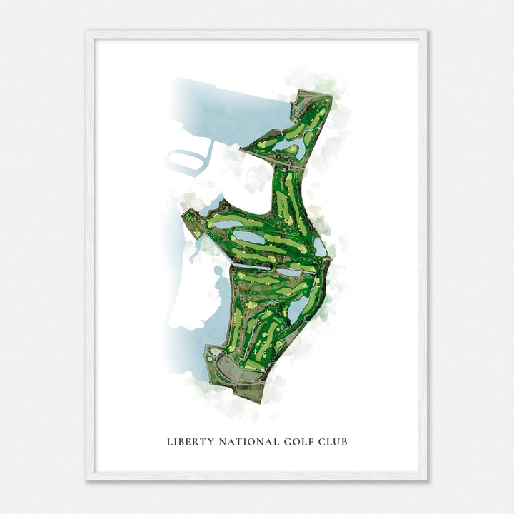 Print of Liberty National Golf Club Classic Map