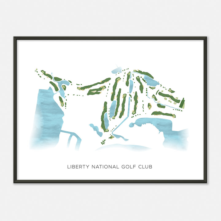 Print of Liberty National Golf Club Modern Map