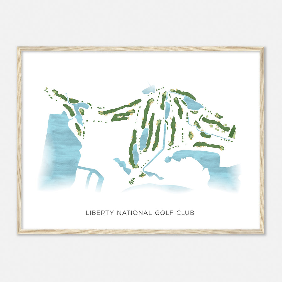 Print of Liberty National Golf Club Modern Map