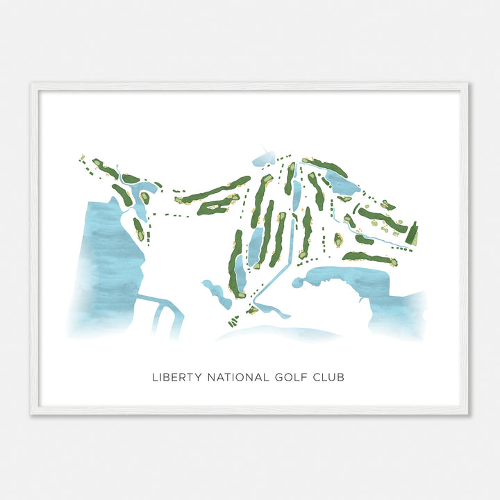 Print of Liberty National Golf Club Modern Map