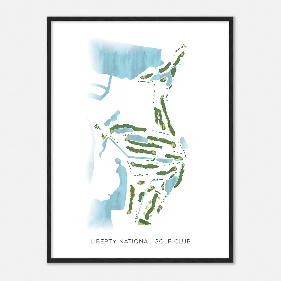 Print of Liberty National Golf Club Modern Map