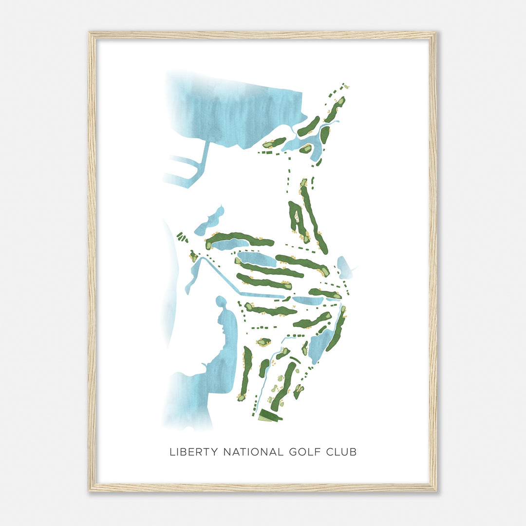 Print of Liberty National Golf Club Modern Map