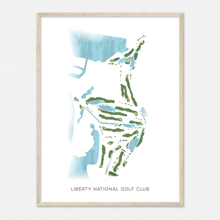 Print of Liberty National Golf Club Modern Map