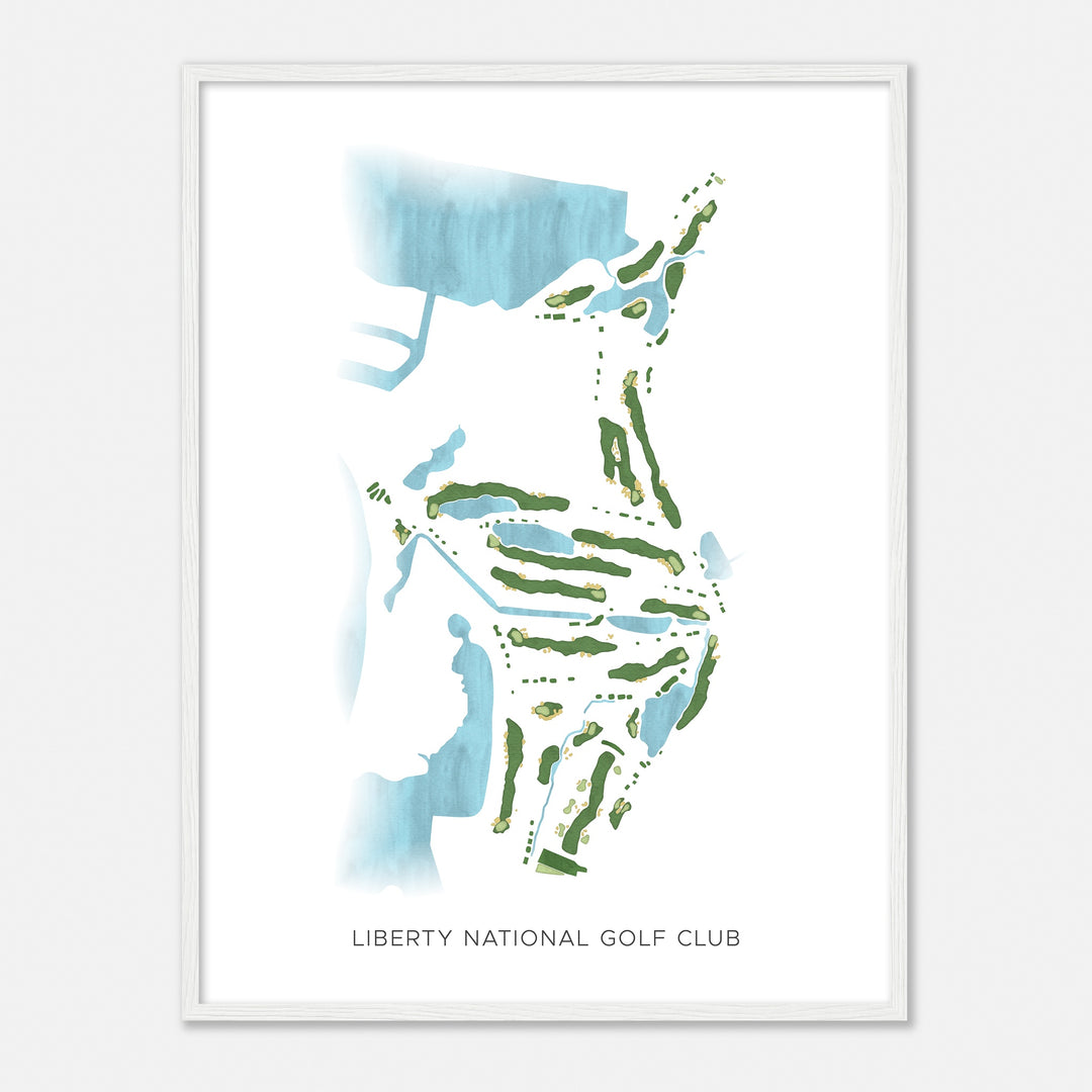 Print of Liberty National Golf Club Modern Map