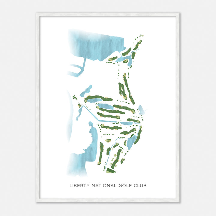 Print of Liberty National Golf Club Modern Map