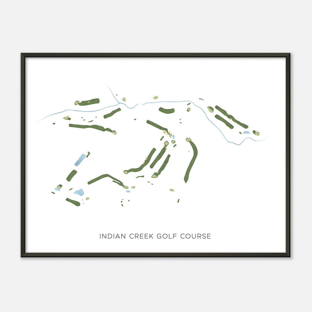 Print of Indian Creek Golf Course Modern Map
