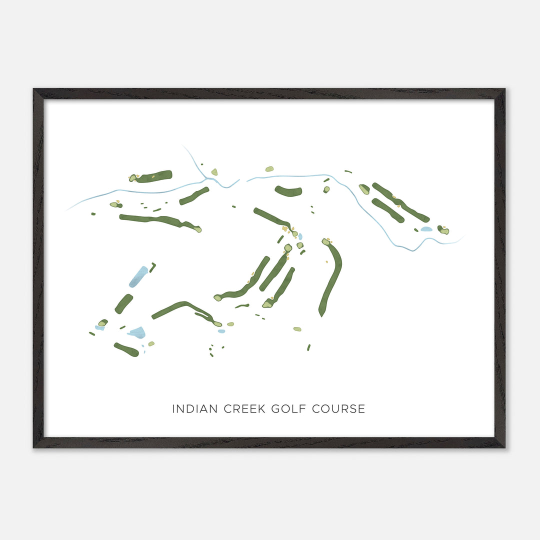 Print of Indian Creek Golf Course Modern Map