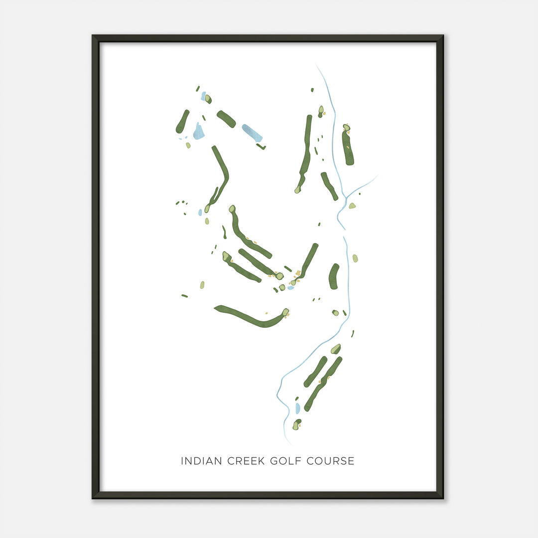 Print of Indian Creek Golf Course Modern Map