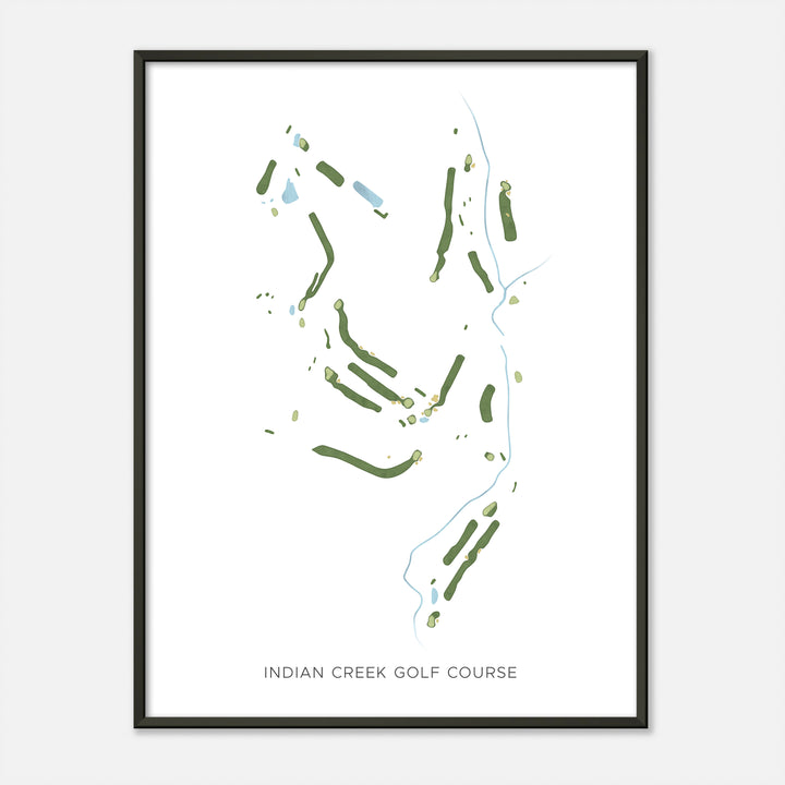 Print of Indian Creek Golf Course Modern Map