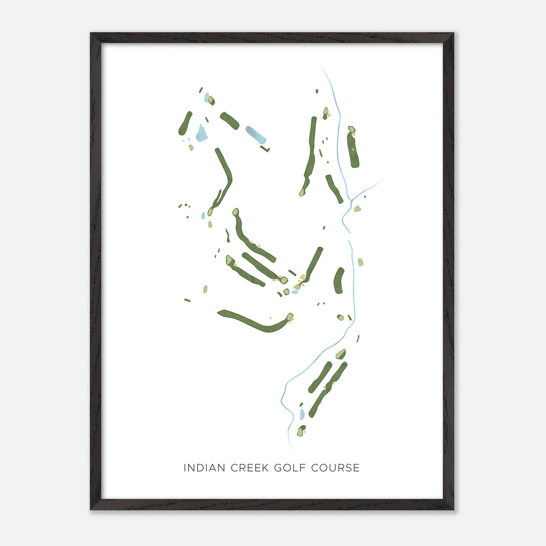Print of Indian Creek Golf Course Modern Map