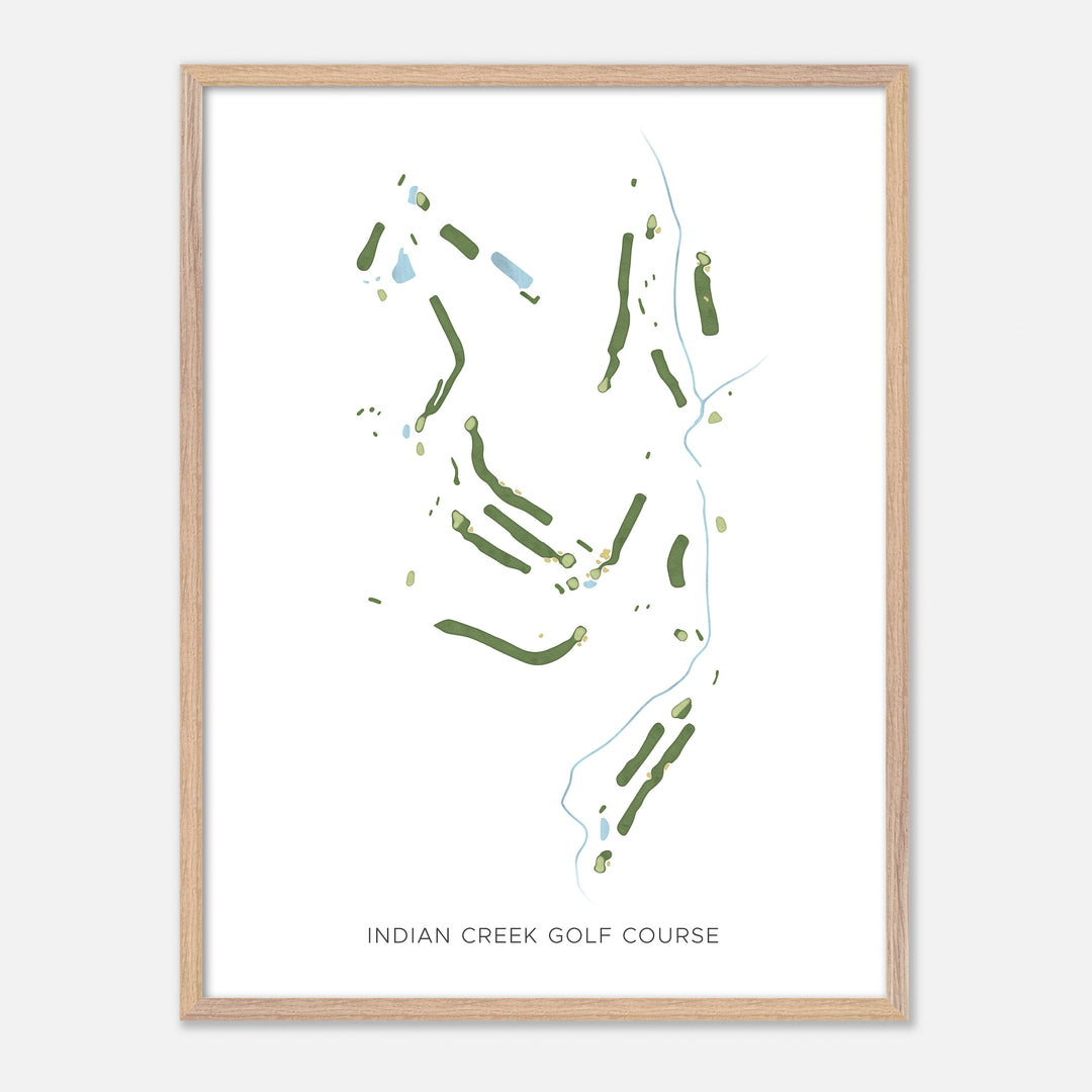 Print of Indian Creek Golf Course Modern Map