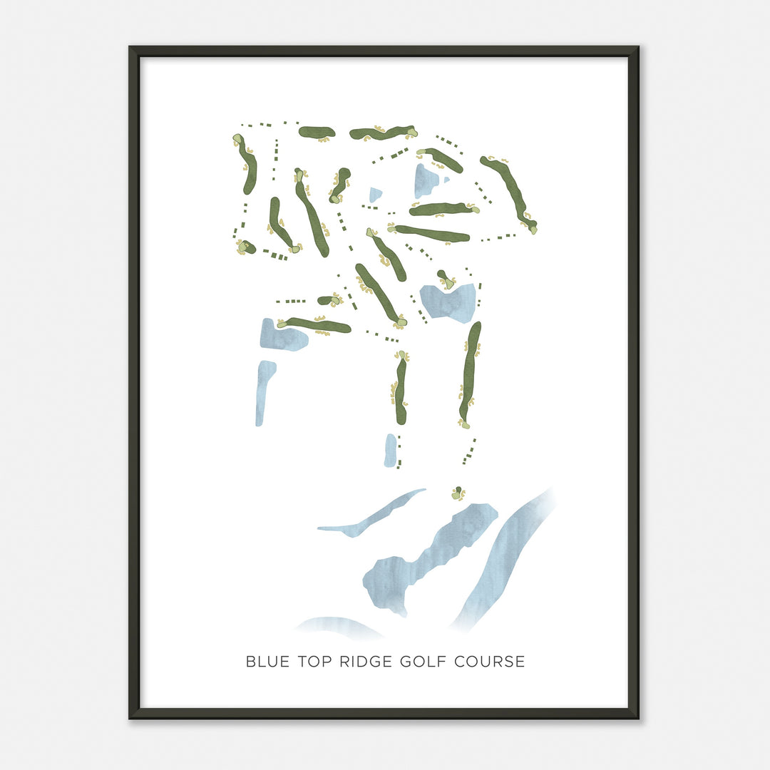 Print of Blue Top Ridge Golf Course Modern Map