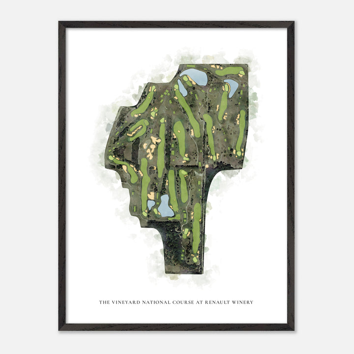 Print of The Vineyard National Course At Renault Winery Classic Map