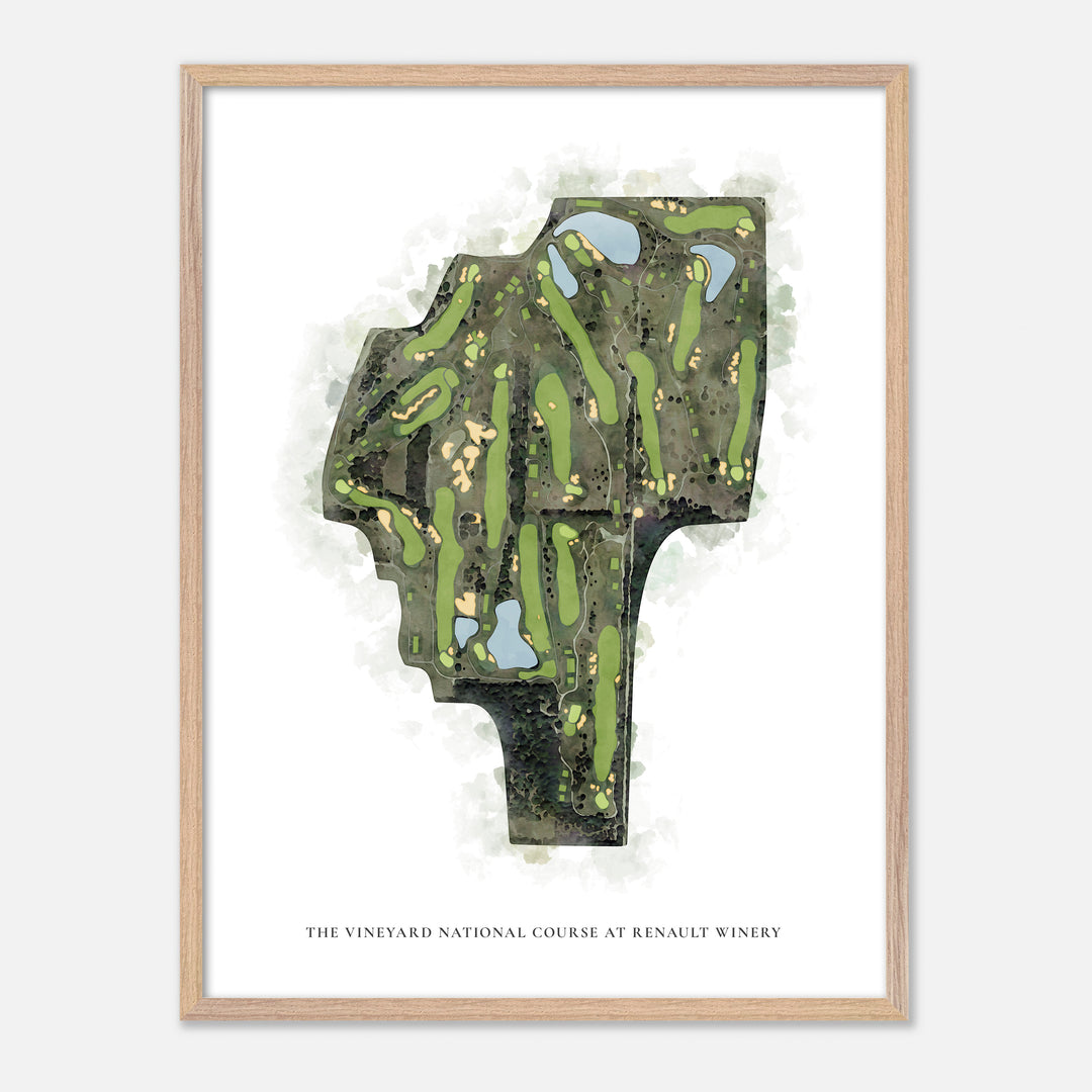 Print of The Vineyard National Course At Renault Winery Classic Map