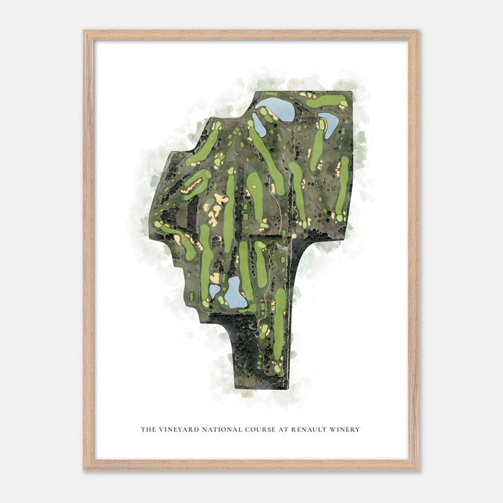 Print of The Vineyard National Course At Renault Winery Classic Map