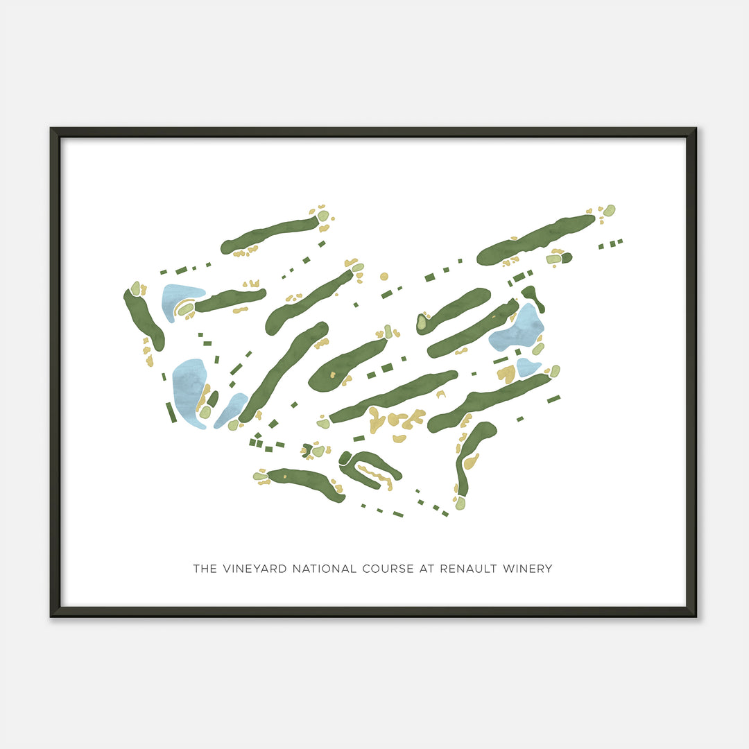 Print of The Vineyard National Course At Renault Winery Modern Map