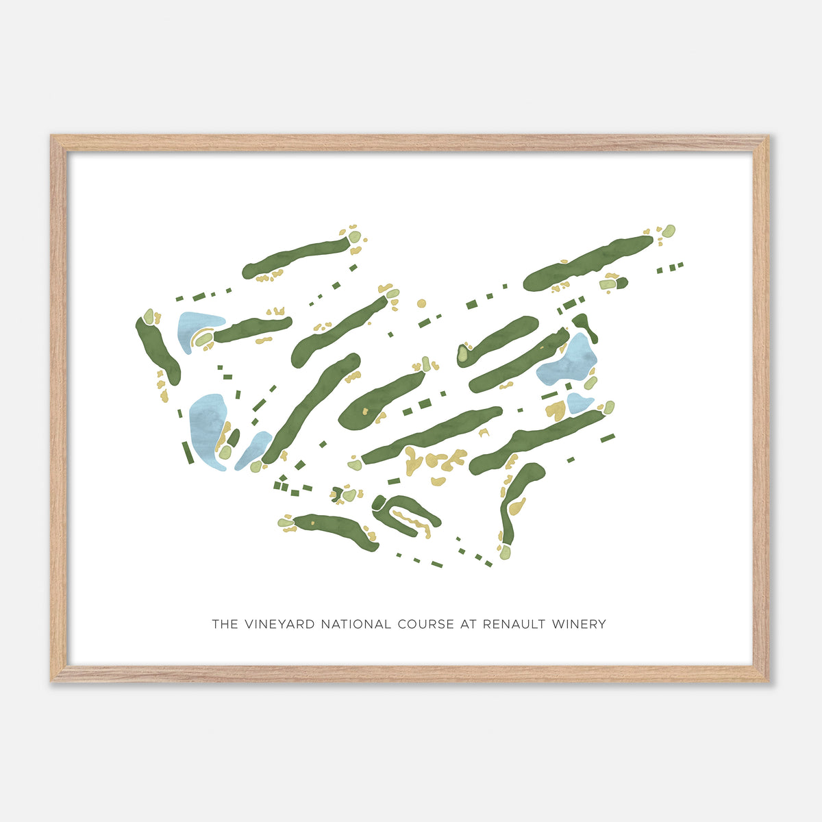 Print of The Vineyard National Course At Renault Winery Modern Map