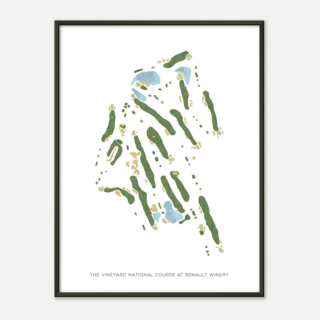Print of The Vineyard National Course At Renault Winery Modern Map