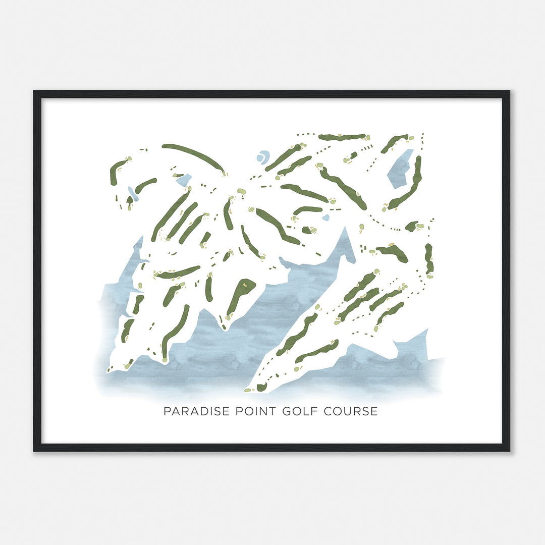 Print of Paradise Point Golf Course Modern Map