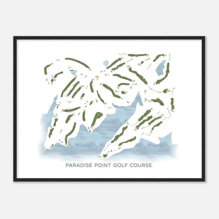 Print of Paradise Point Golf Course Modern Map