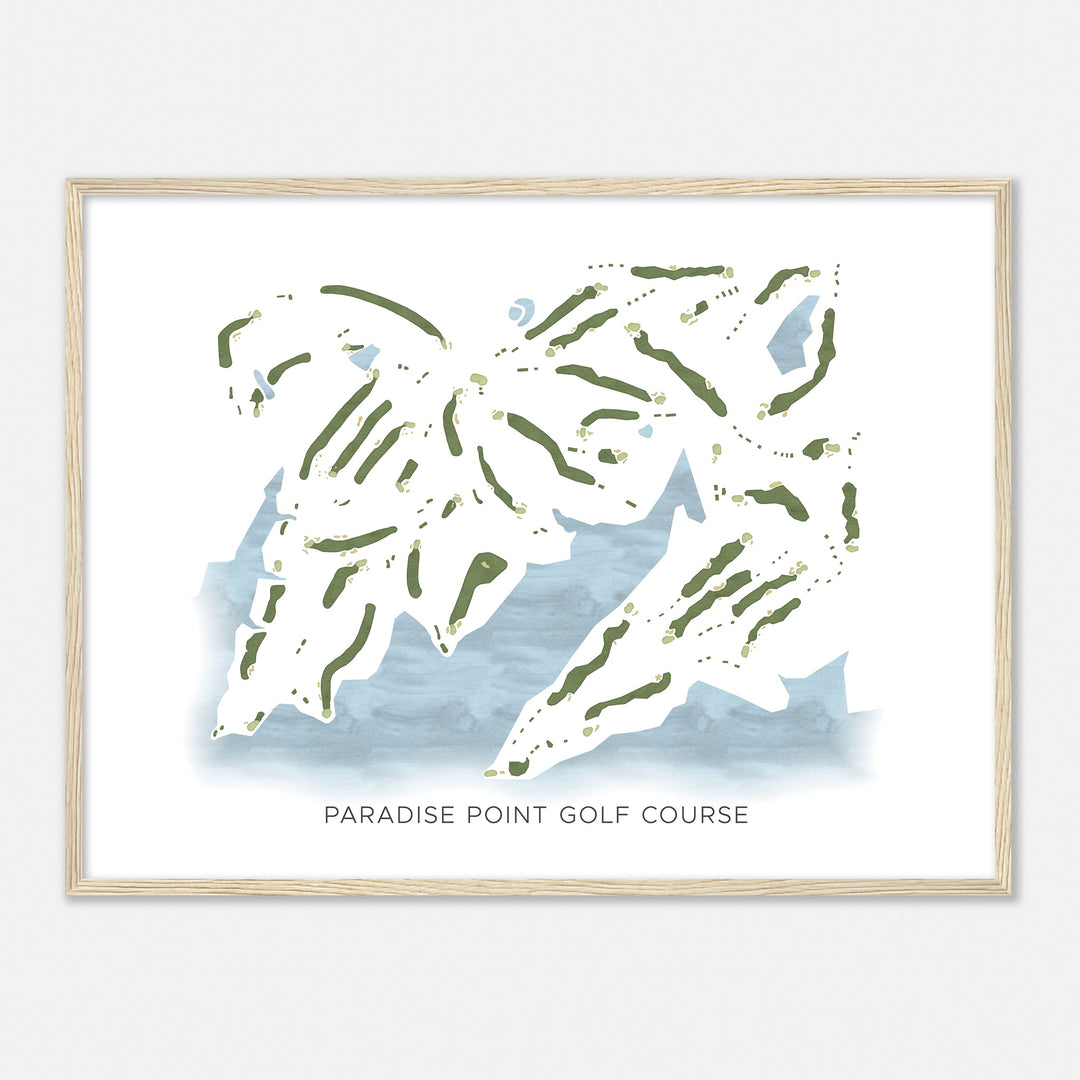 Print of Paradise Point Golf Course Modern Map