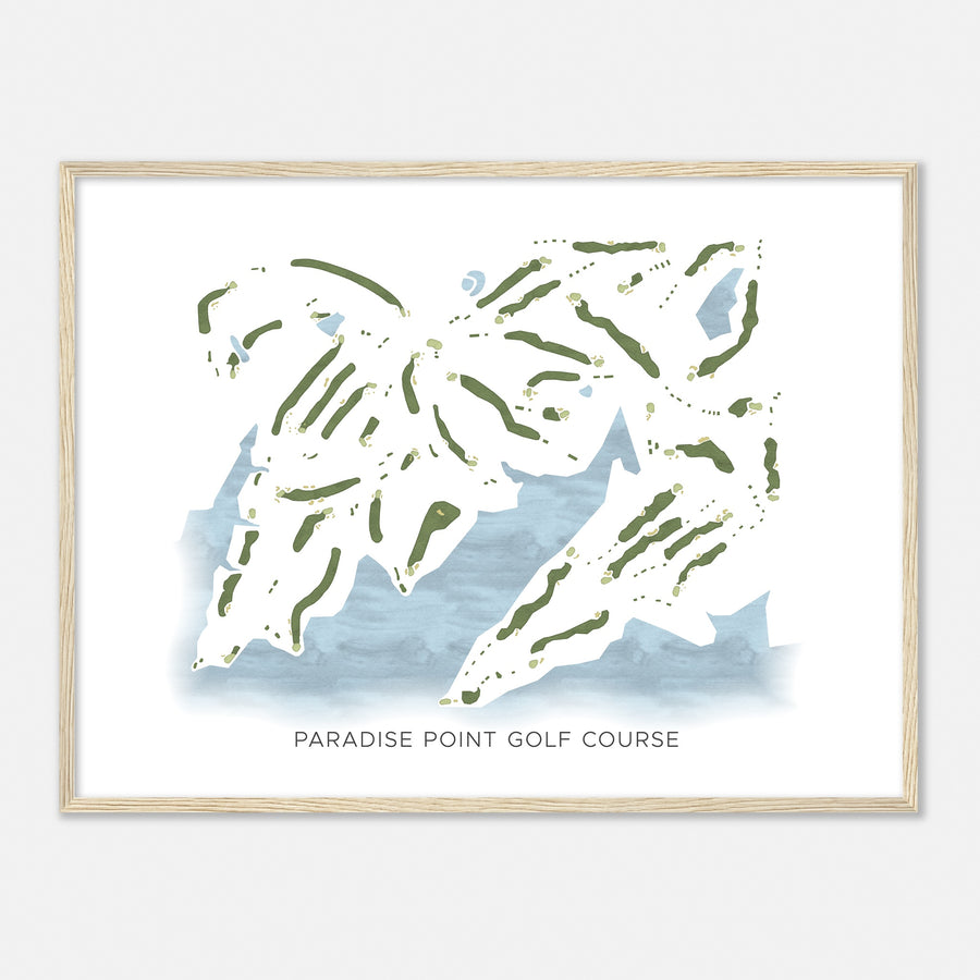 Print of Paradise Point Golf Course Modern Map