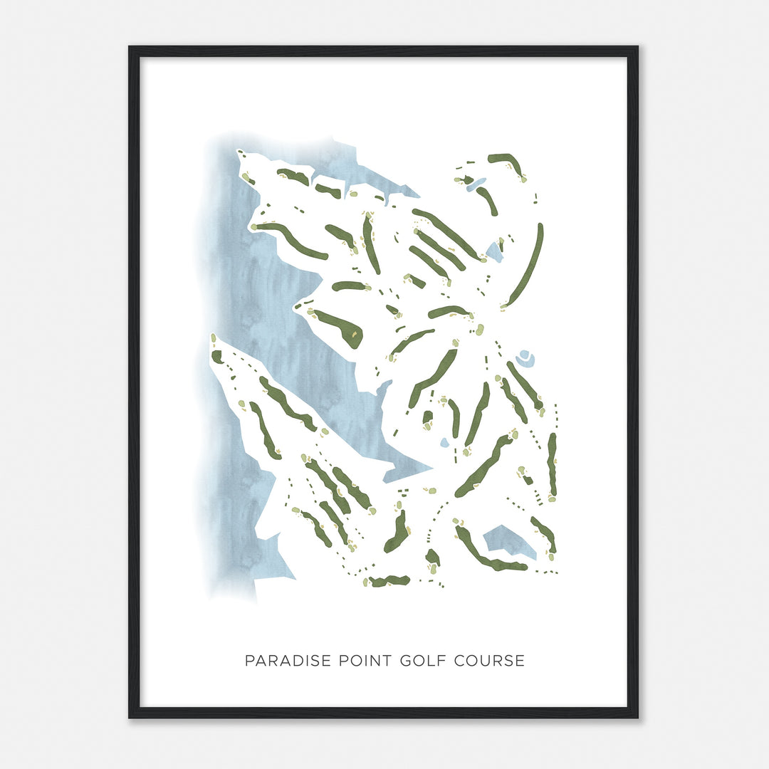 Print of Paradise Point Golf Course Modern Map