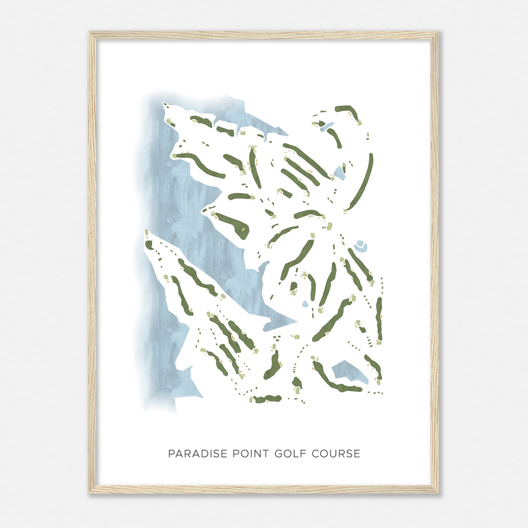 Print of Paradise Point Golf Course Modern Map