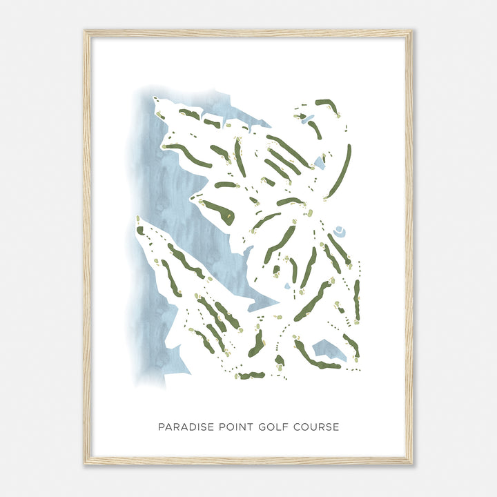 Print of Paradise Point Golf Course Modern Map