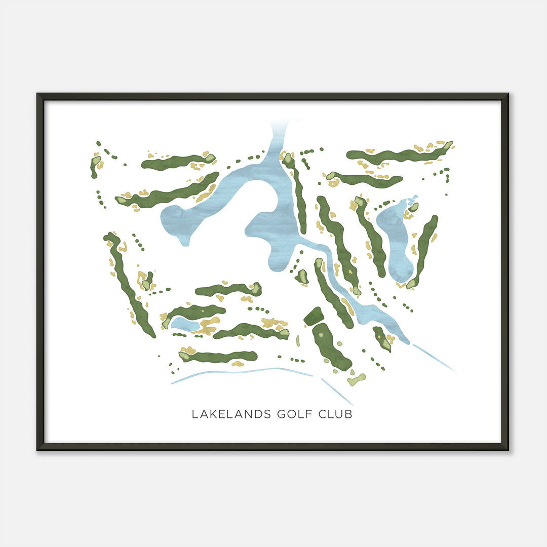 Print of Lakelands Golf Club Modern Map
