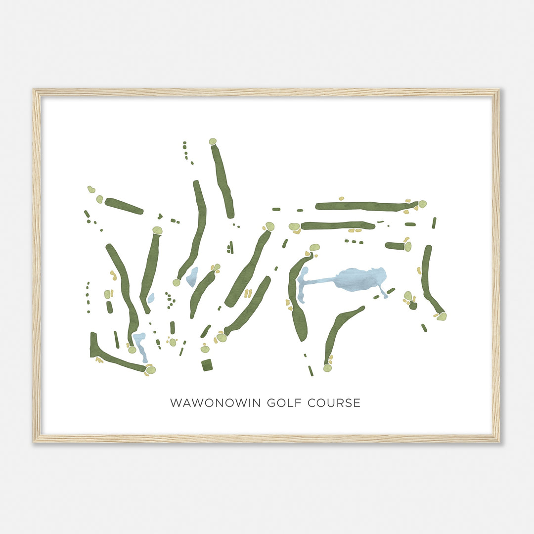 Print of Wawonowin Golf Course Modern Map