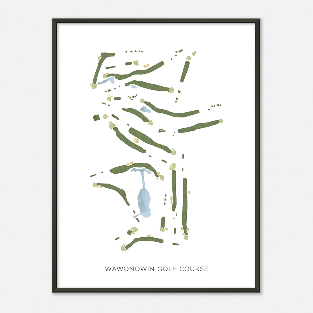 Print of Wawonowin Golf Course Modern Map
