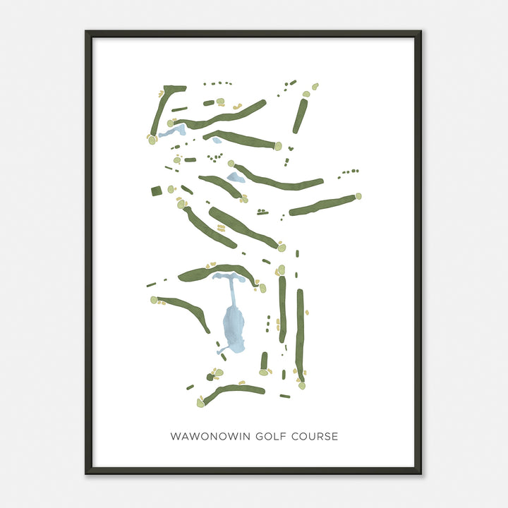 Print of Wawonowin Golf Course Modern Map