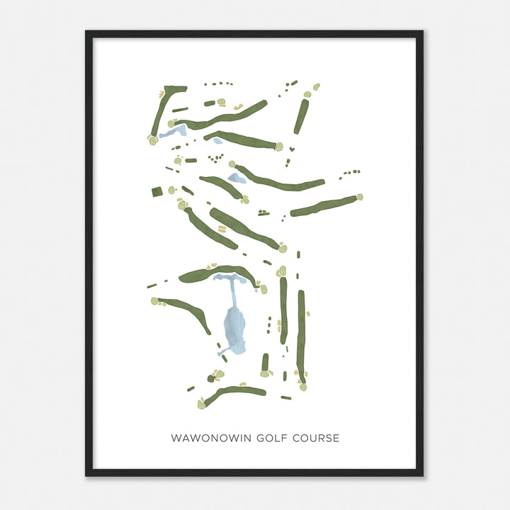 Print of Wawonowin Golf Course Modern Map