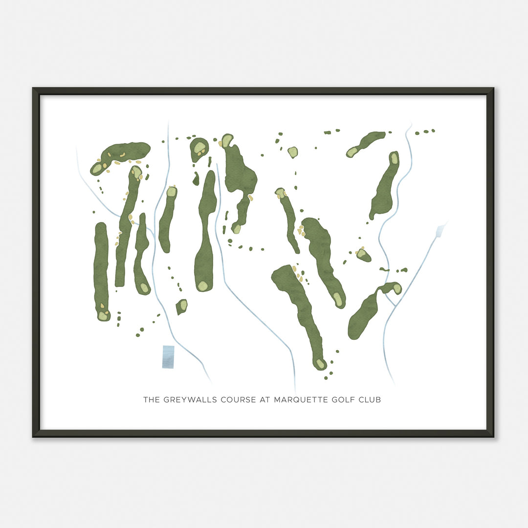 Print of The Greywalls Course At Marquette Golf Club Modern Map
