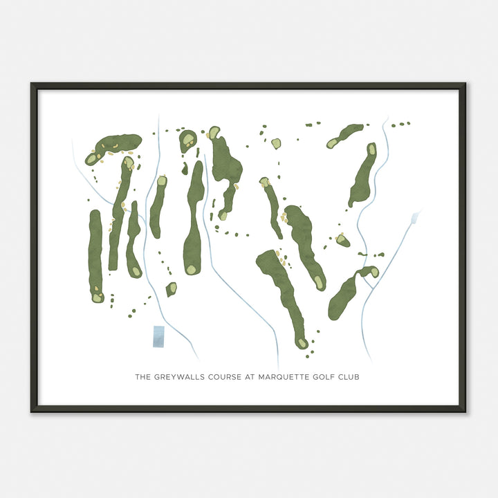 Print of The Greywalls Course At Marquette Golf Club Modern Map