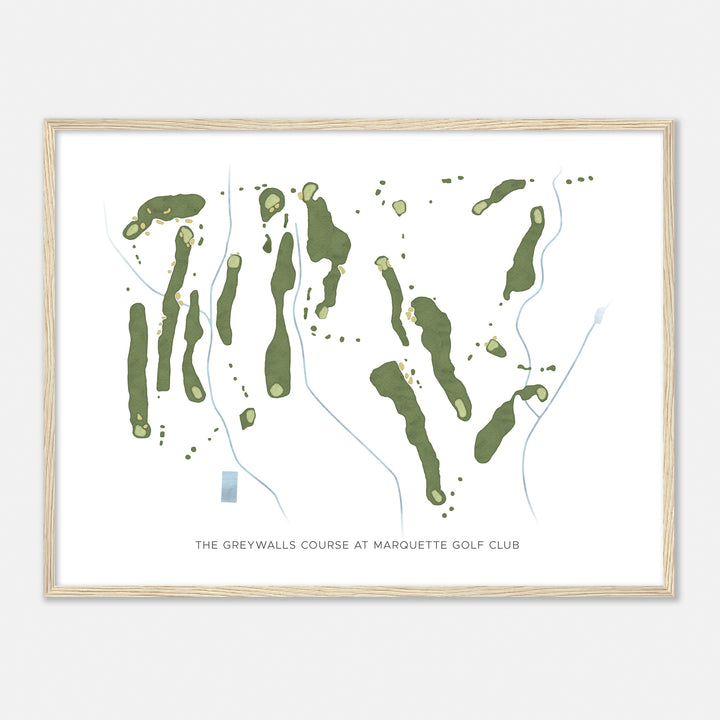 Print of The Greywalls Course At Marquette Golf Club Modern Map