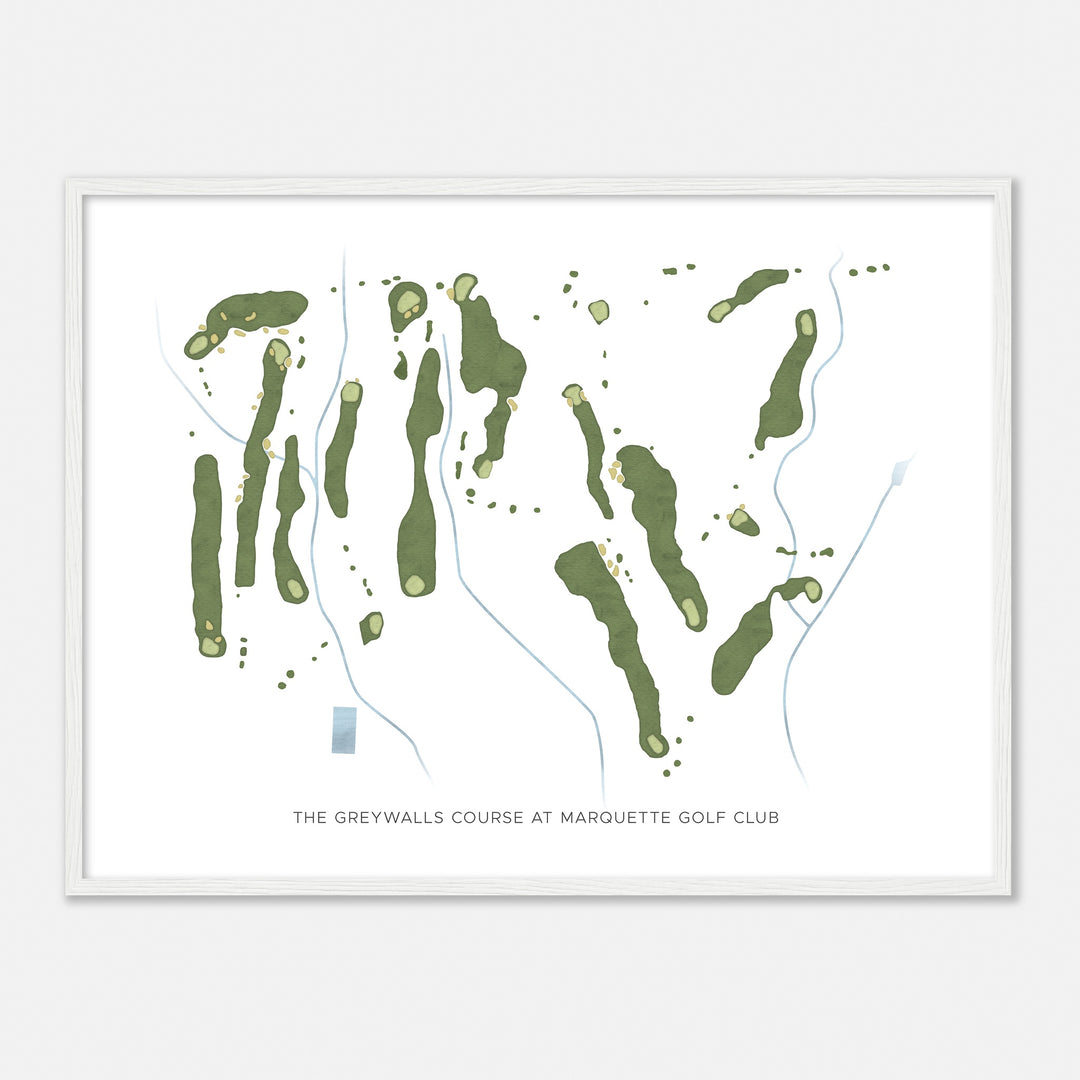 Print of The Greywalls Course At Marquette Golf Club Modern Map