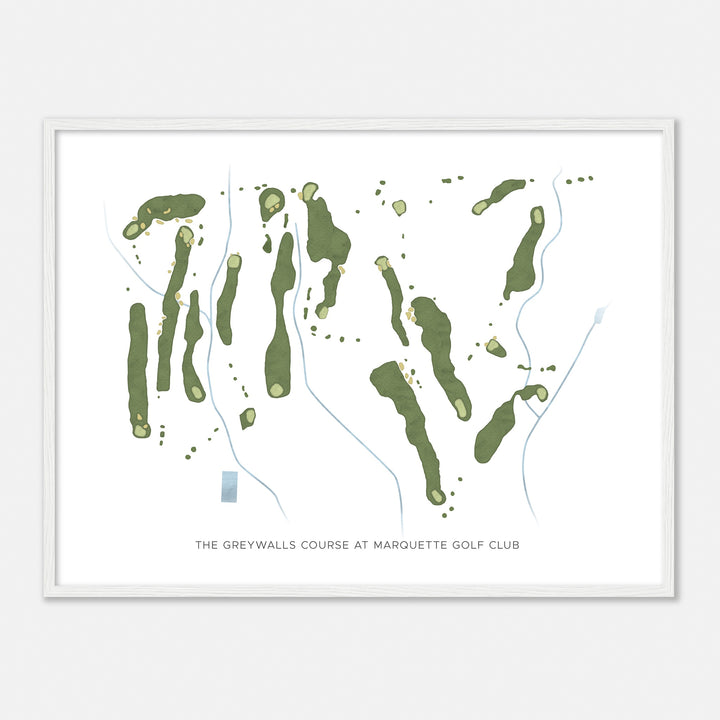 Print of The Greywalls Course At Marquette Golf Club Modern Map