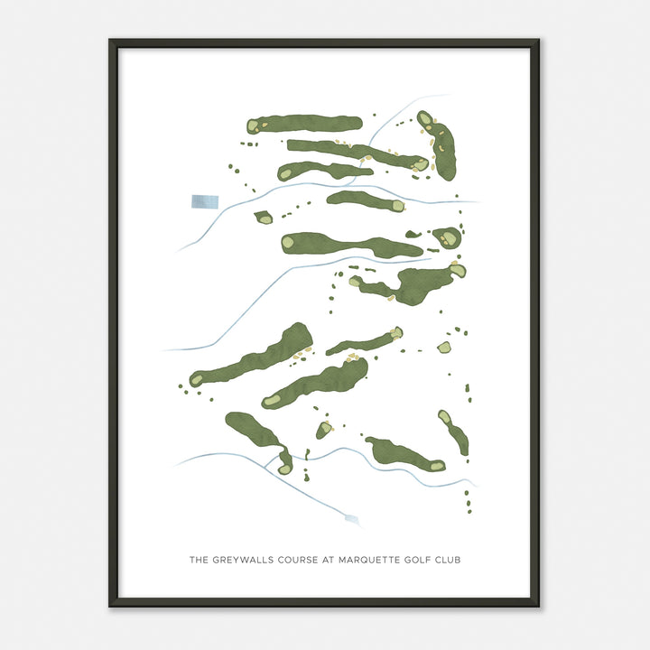 Print of The Greywalls Course At Marquette Golf Club Modern Map