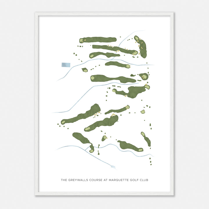 Print of The Greywalls Course At Marquette Golf Club Modern Map