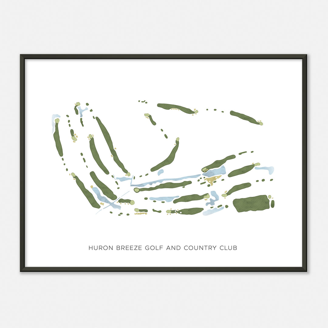 Print of Huron Breeze Golf And Country Club Modern Map