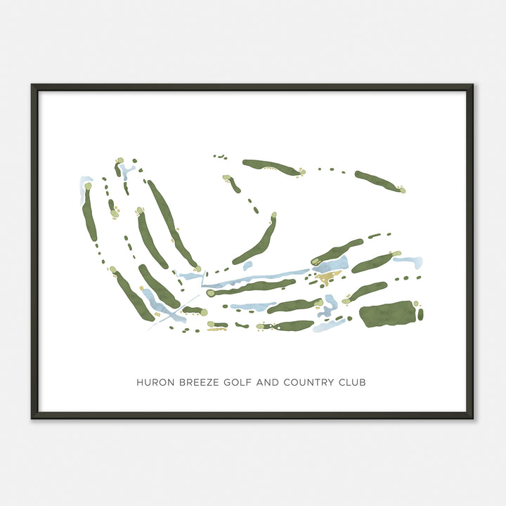 Print of Huron Breeze Golf And Country Club Modern Map