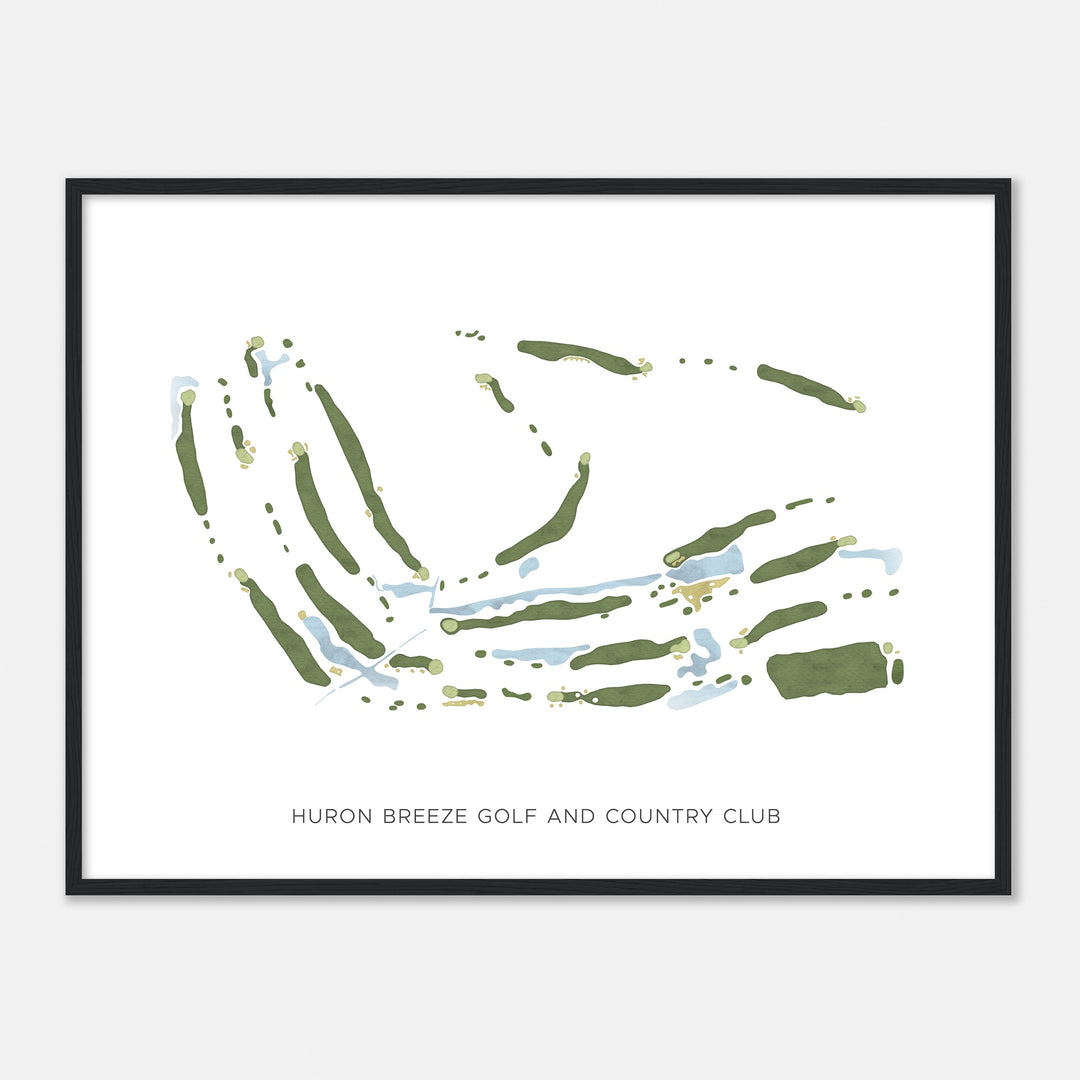Print of Huron Breeze Golf And Country Club Modern Map