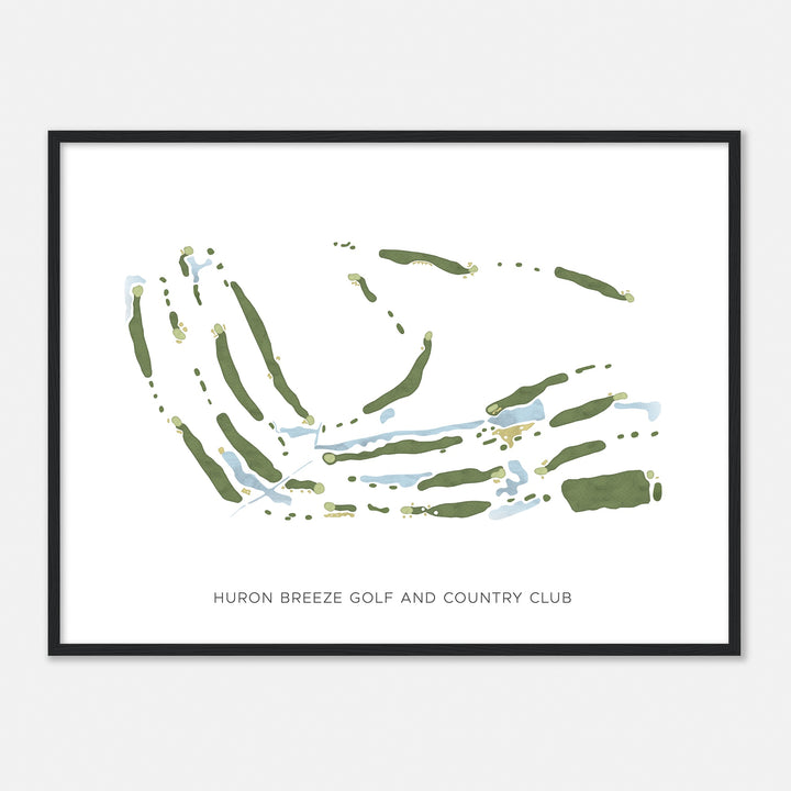 Print of Huron Breeze Golf And Country Club Modern Map